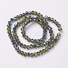 Electroplate Transparent Glass Beads Strands EGLA-A034-T4mm-Q16-2