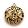 Tibetan Style Hollow Alloy Pendants TIBEP-F075-01AG-RS-1