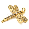 Rack Plating Brass Micro Pave Cubic Zirconia Pendants KK-Z063-38G-2