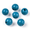 Ocean Themed Spray Painted Wood European Beads WOOD-CJC0018-02J-1