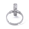 304 Stainless Steel Adjustable Finger Rings. Hollow Cross RJEW-C074-04P-4