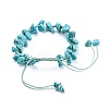 Adjustable Synthetic Turquoise(Dyed) Chip Beads Braided Bead Bracelets BJEW-JB04392-07-3