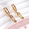 Safety Pin Brass Micro Pave Cubic Zirconia Hoop Earrings EJEW-F384-15G-02-2