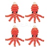 Copper Wire Wrapped Beaded Octopus Charms PALLOY-MZ01203-1