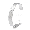 304 Stainless Steel Hammered Cuff Bangles for Women BJEW-Z078-11P-1