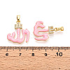 Brass Micro Pave Cubic Zirconia Enamel Pendants KK-L231-06G-01-3