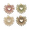Brass Micro Pave Cubic Zirconia Pendants KK-Q006-35G-M-1