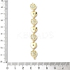 Brass Micro Pave Clear Cubic Zirconia 7 Heart Links Connector Charms KK-H539-14G-4