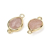 Natural Strawberry Quartz Faceted Connector Charms G-L514-048P-02-2