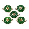 Dyed Natural White Jade Flat Round Links G-I375-08G-06-1