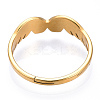 Ion Plating(IP) 304 Stainless Steel Wing Adjustable Ring for Women RJEW-T027-10G-4