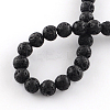 Dyed Natural Lava Rock Gemstone Round Bead Strands X-G-R293-05-2