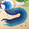 12Strands 12 Colors Transparent Glass Beads Strands EGLA-TA0013-24E-5