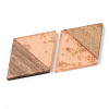 Transparent Resin & Walnut Wood Pendants LS-RESI-S389-012A-B04-2