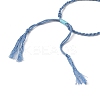 Braided Cotton Cord Bracelet Making MAK-L043-02G-04-3