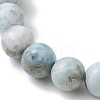 Natural Larimar Round Beads Stretch Bracelets for Women Men BJEW-JB13382-01-3