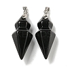 Natural Obsidian Pointed Pendants G-F766-08AS-05-1