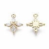 Brass Micro Pave Clear Cubic Zirconia Charms X-KK-S348-552-NF-2