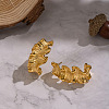 Wrinkled C-Shaped 304 Stainless Steel Stud Earrings SF8880-3