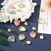 16Pcs 8 Styles Resin Pendants RESI-TA0002-14-6