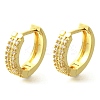 Brass Clear Cubic Zirconia Hoop Earrings EJEW-M047-20G-4