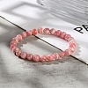 Natural Argentina Rhodochrosite Beaded Stretch Bracelets BJEW-L700-01A-2