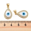 Brass Pave Cubic Zirconia With Shell And Enamel Pendants KK-U009-07G-3