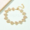 Brass Micro Pave Clear Cubic Zirconia Link Chain Bracelets BJEW-M053-02G-3