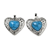 Synthetic BlueTurquoise Peach Love Heart Pendants G-G158-01F-1