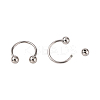 316L Surgical Stainless Steel Circular/Horseshoe Barbell with Round Ball AJEW-P002-07-4