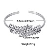 Non-Tarnish Elegant and Stylish Design Hollow Leaf 304 Stainless Steel Cuff Bangles for Women TH3419-1-1