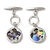 Brass Toggle Clasps with Paua Shell KK-N254-72P-1