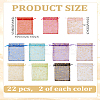 22Pcs 11 Colors Organza Bags Jewellery Storage Pouches Wedding Favour Party Mesh Drawstring Gift ABAG-LP0001-03-2