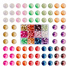 300Pcs 12 Colors Crackle Baking Paint Imitation Jade Glass Beads Set DGLA-TA0001-05-1