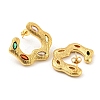 Rack Plating Brass Stud Earrings. with Colorful Cubic Zirconia EJEW-K263-10G-2