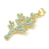 Rack Plating Brass Pave Cubic Zirconia Pendants KK-U029-11G-02-2