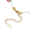 Floral Glass Seed Bead Charm Bracelets for Women BJEW-MZ00306-03-4