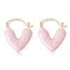 Enamel Heart Hoop Earrings JE1108B-1