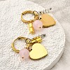 304 Stainless Steel Glass Beads Hoop Earrings EJEW-D308-08PG-4