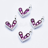 Brass Micro Pave Cubic Zirconia Charms ZIRC-J040-08P-NR-1