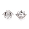 Brass Micro Pave Clear Cubic Zirconia Bead Caps KK-Q071-10P-02-2