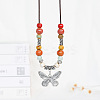 Alloy Pendant Waxed Cord Necklaces FS-WGBC2DA-08-1
