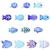 14Pcs 14 Styles Painted Glass Beads LAMP-FS0001-65-1