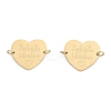 304 Stainless Steel Heart Connector Charms STAS-P396-03D-G-1