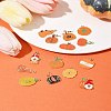 30Pcs 15 Styles Thanksgiving Day Golden Tone Alloy Enamel Pendants ENAM-FS0002-02-10