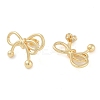 Brass Stud Earrings for Women EJEW-S225-12G-01-2