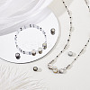 10Pcs 10 Styles Natural Black Lip Shell Flat Round Beads BSHE-PH0001-61-4