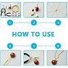 Round Unfinished Wood Beads and Nylon Packaging Vacuum Bag WOOD-PH0008-50-6