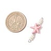 Dyed Synthetic Turquoise Sea Animal Rondelle Beaded Connector Charms PALLOY-JF04058-01-2