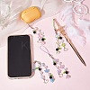 4Pcs Lily of the Valley ABS Plastic Pearl & Acrylic Mobile Straps HJEW-DR00049-4
